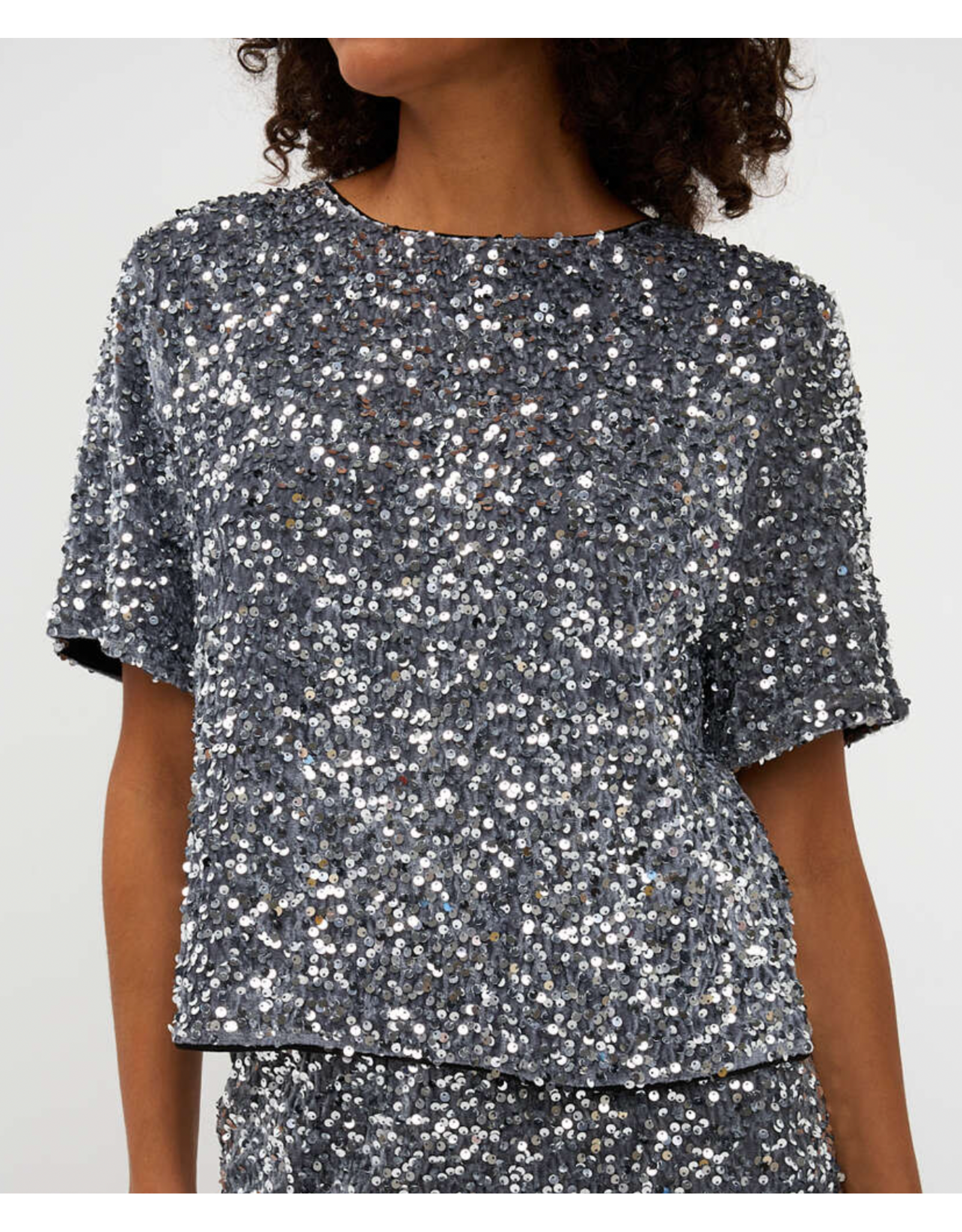 EsQualo Esqualo - Sequin Top (Silver)