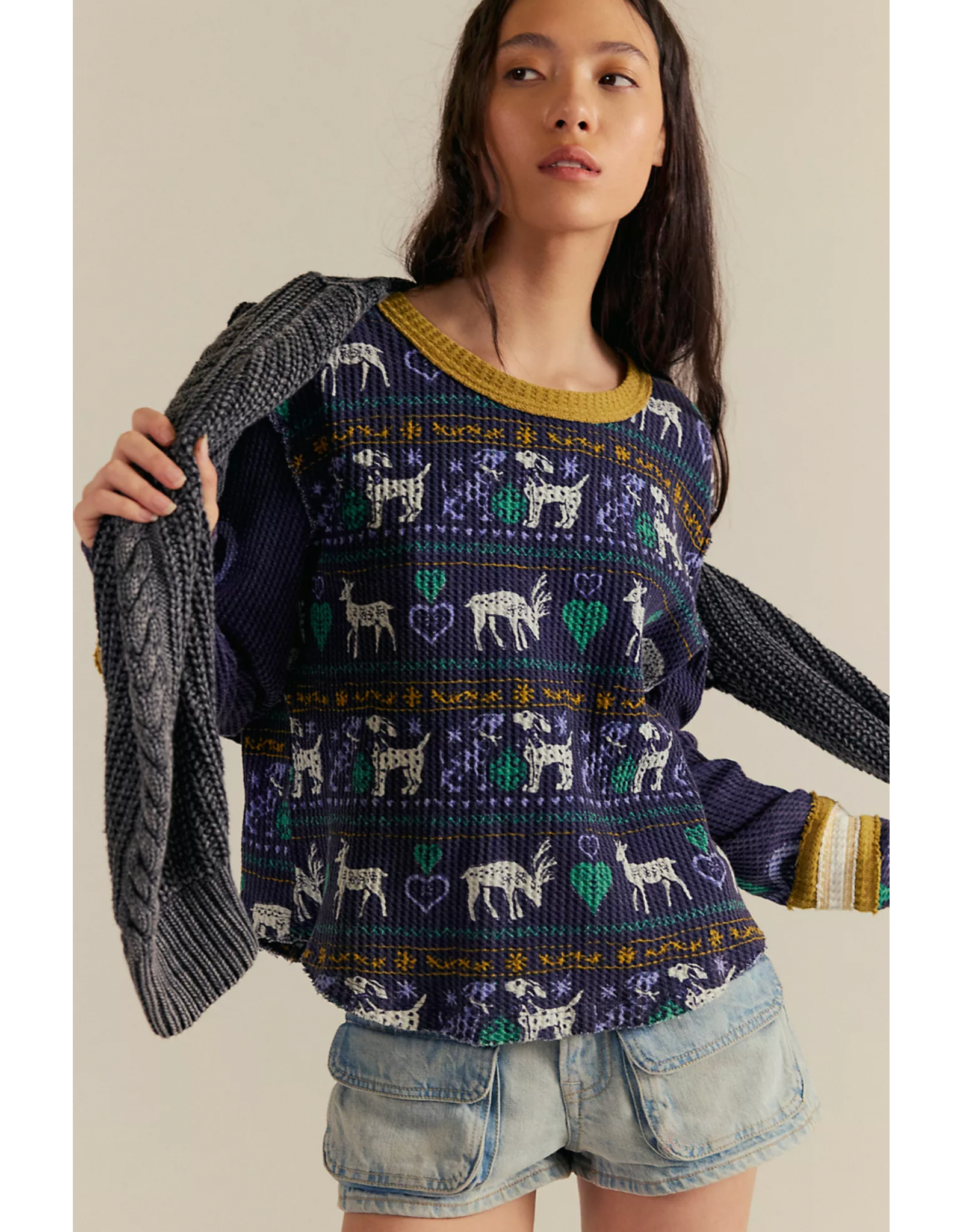 Free people Free People - We The Free Blissful Layering Tee (Navy)