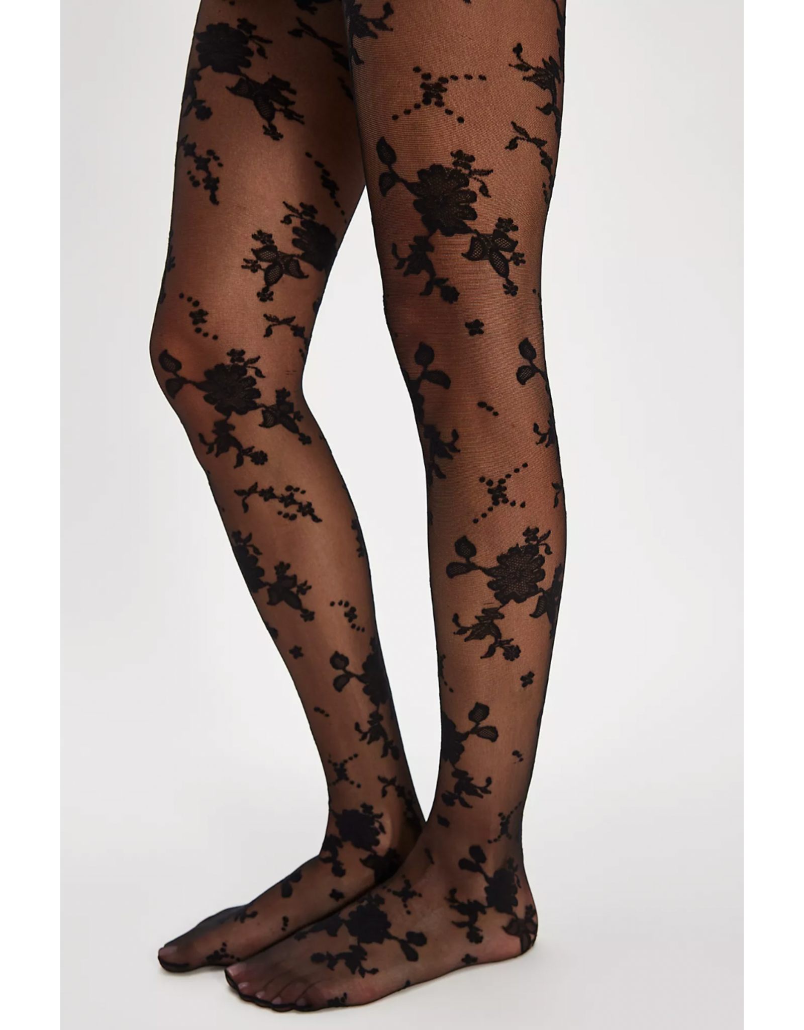 Free people Free People - Flocked Floral Tights (Black)