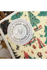 Pika & Bear Pika & Bear - 	 "Oh Christmas Tree" Retro Christmas Design Swedish Dishcloth