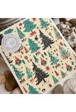 Pika & Bear Pika & Bear - 	 "Oh Christmas Tree" Retro Christmas Design Swedish Dishcloth