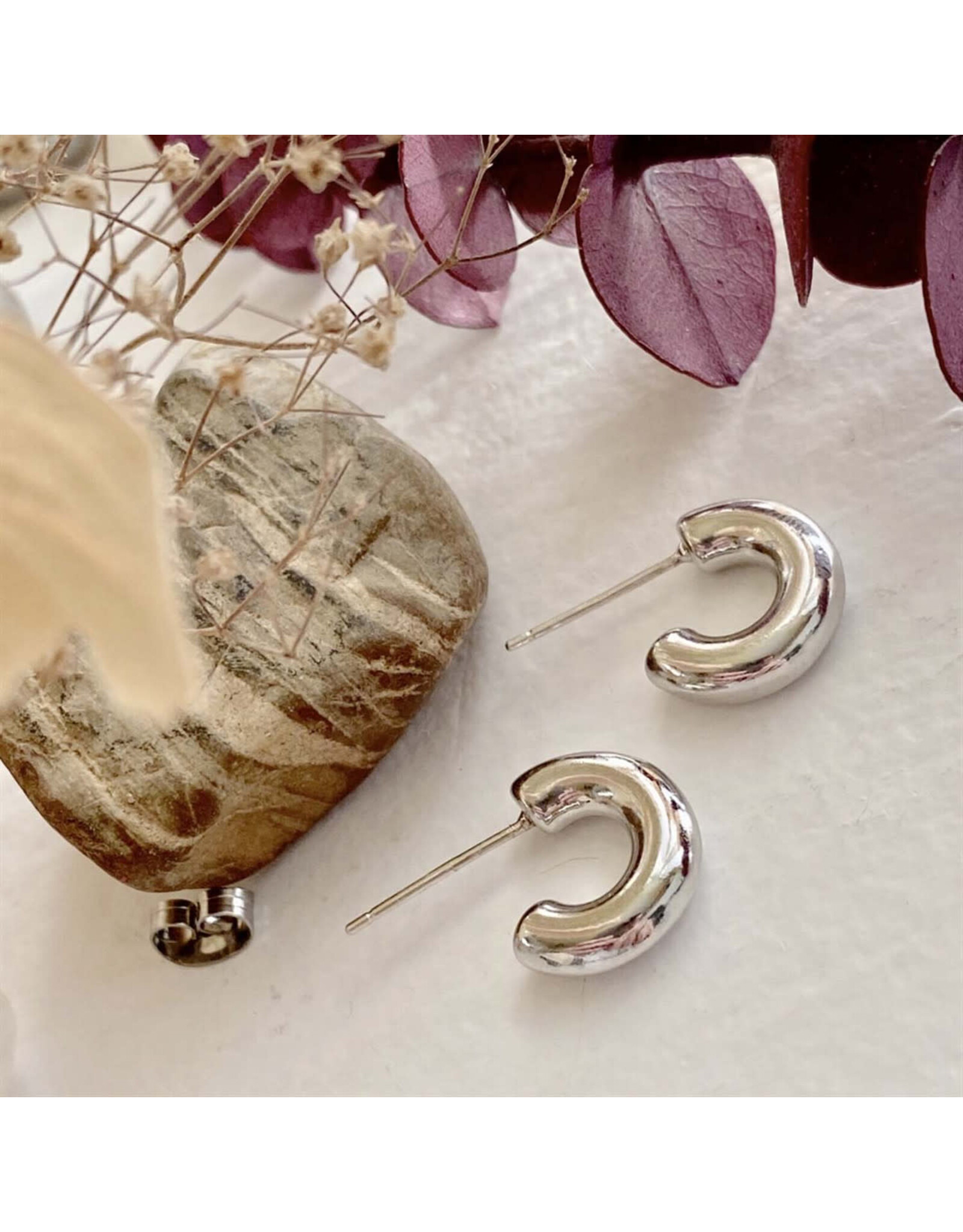 Pika & Bear Pika & Bear - "Tala" 12mm Chunky Hoops with Sterling Silver Posts