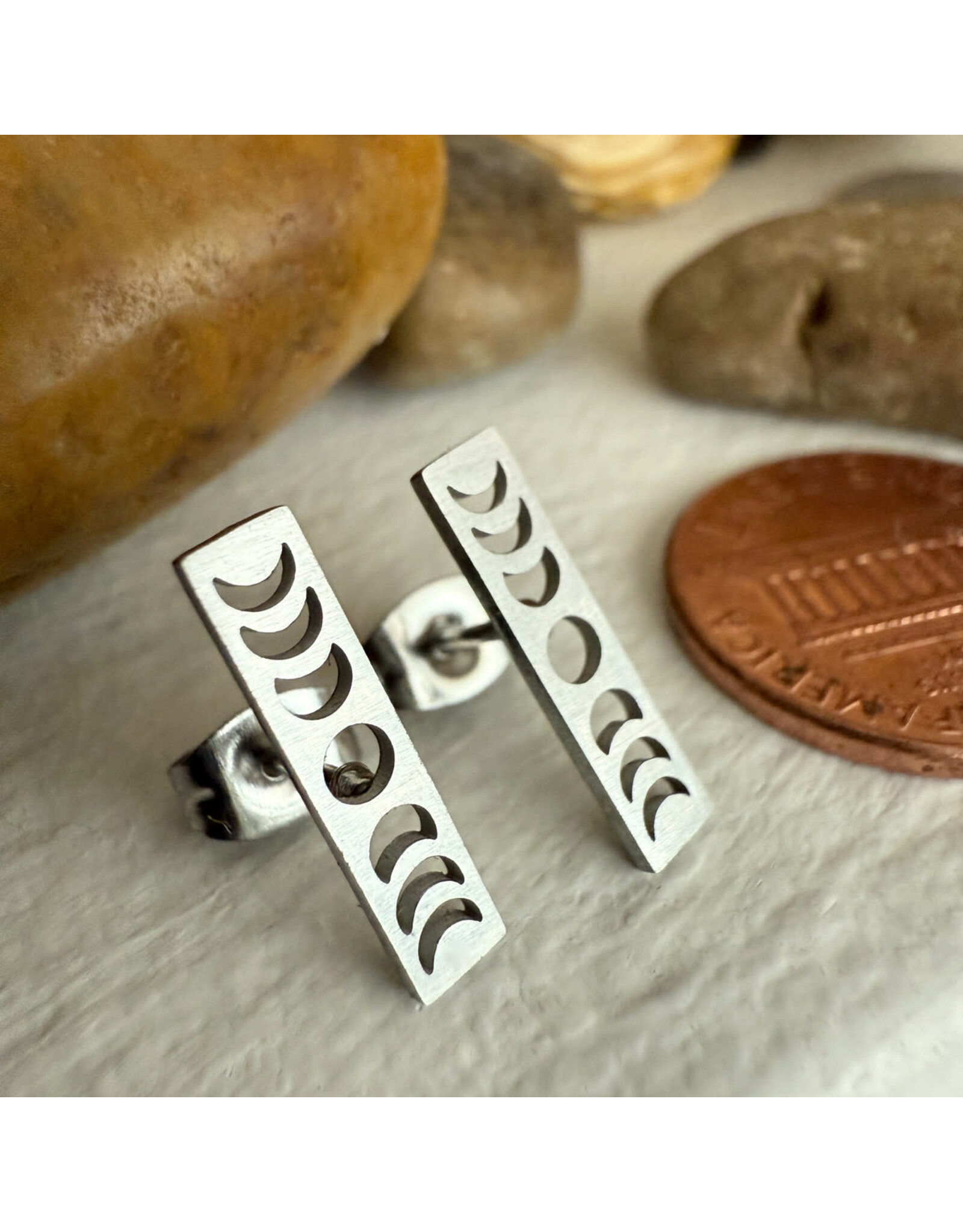 Pika & Bear Pika & Bear - "Synodic" Moon Phase Stud Earring