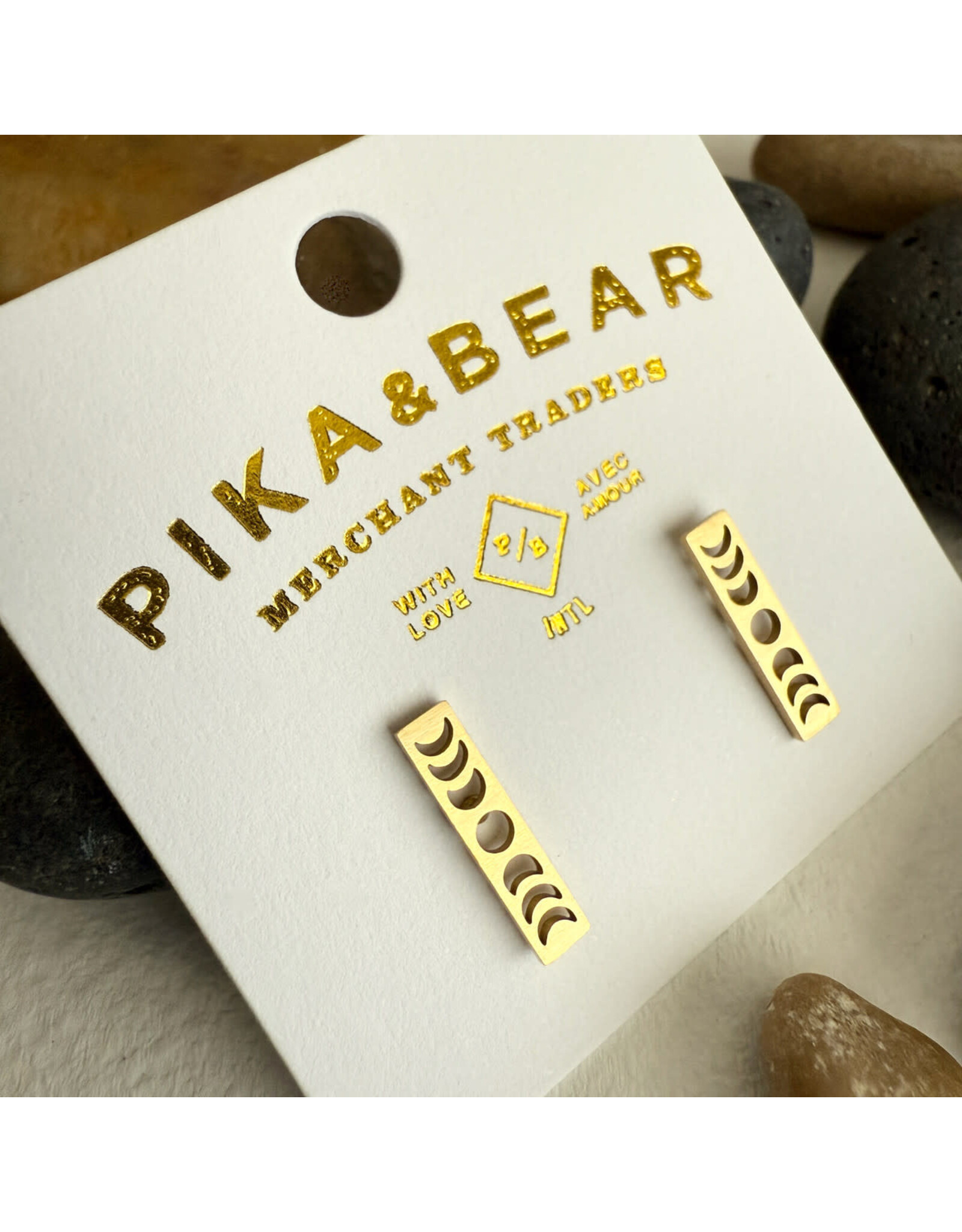 Pika & Bear Pika & Bear - "Synodic" Moon Phase Stud Earring