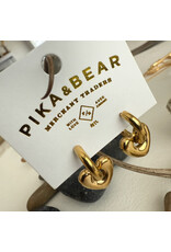 Pika & Bear Pika & Bear - "Love Bites" Heart Charm Hugger Hoop Earrings