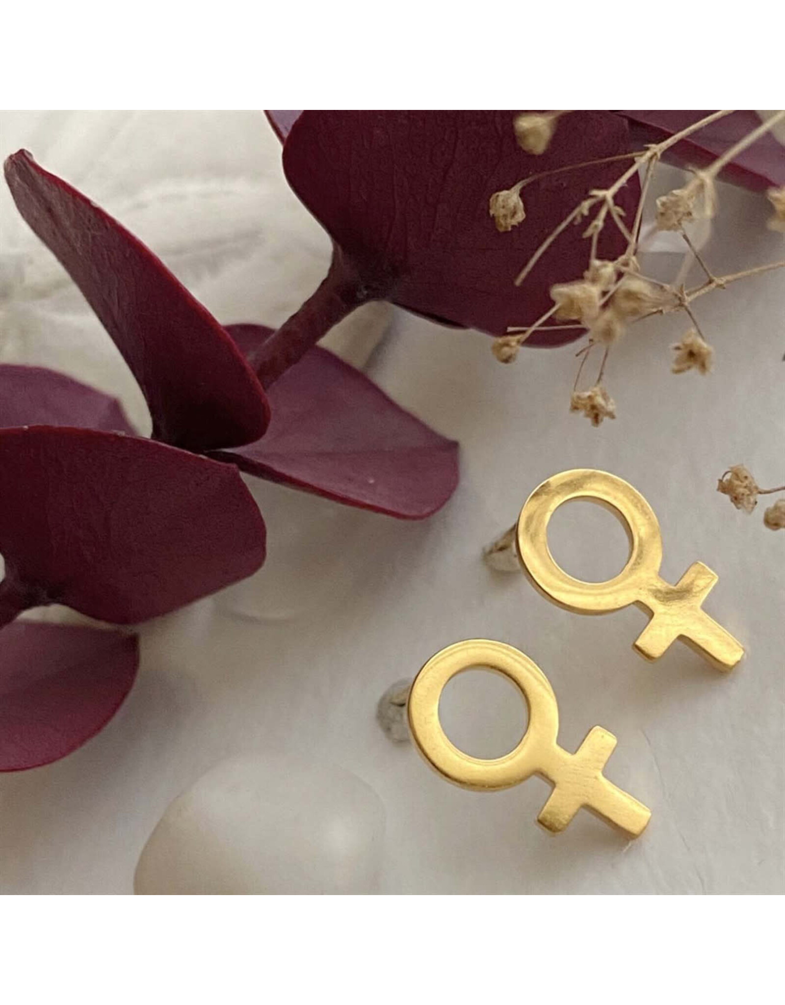 Pika & Bear Pika & Bear - "She" Feminine Symbol Stud
