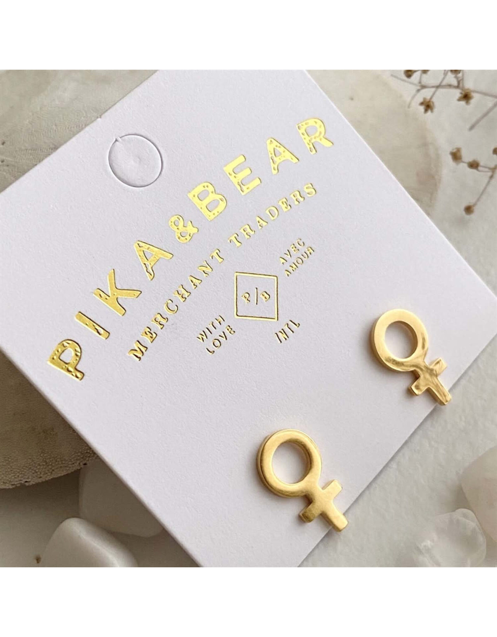 Pika & Bear Pika & Bear - "She" Feminine Symbol Stud
