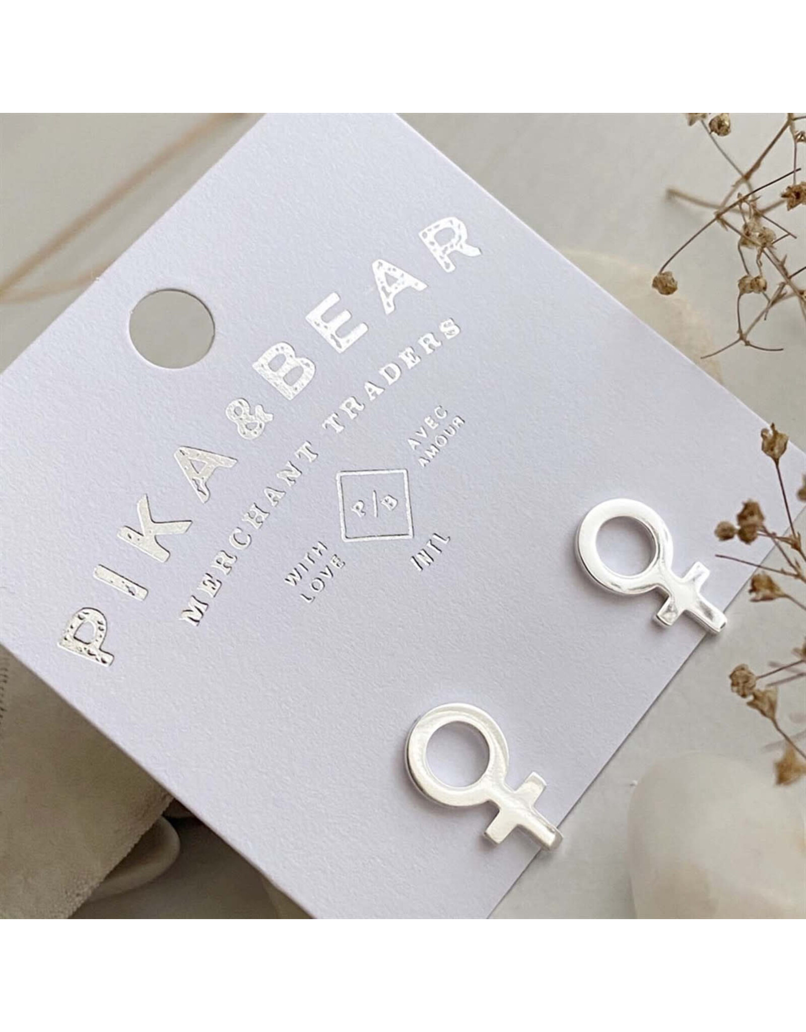 Pika & Bear Pika & Bear - "She" Feminine Symbol Stud
