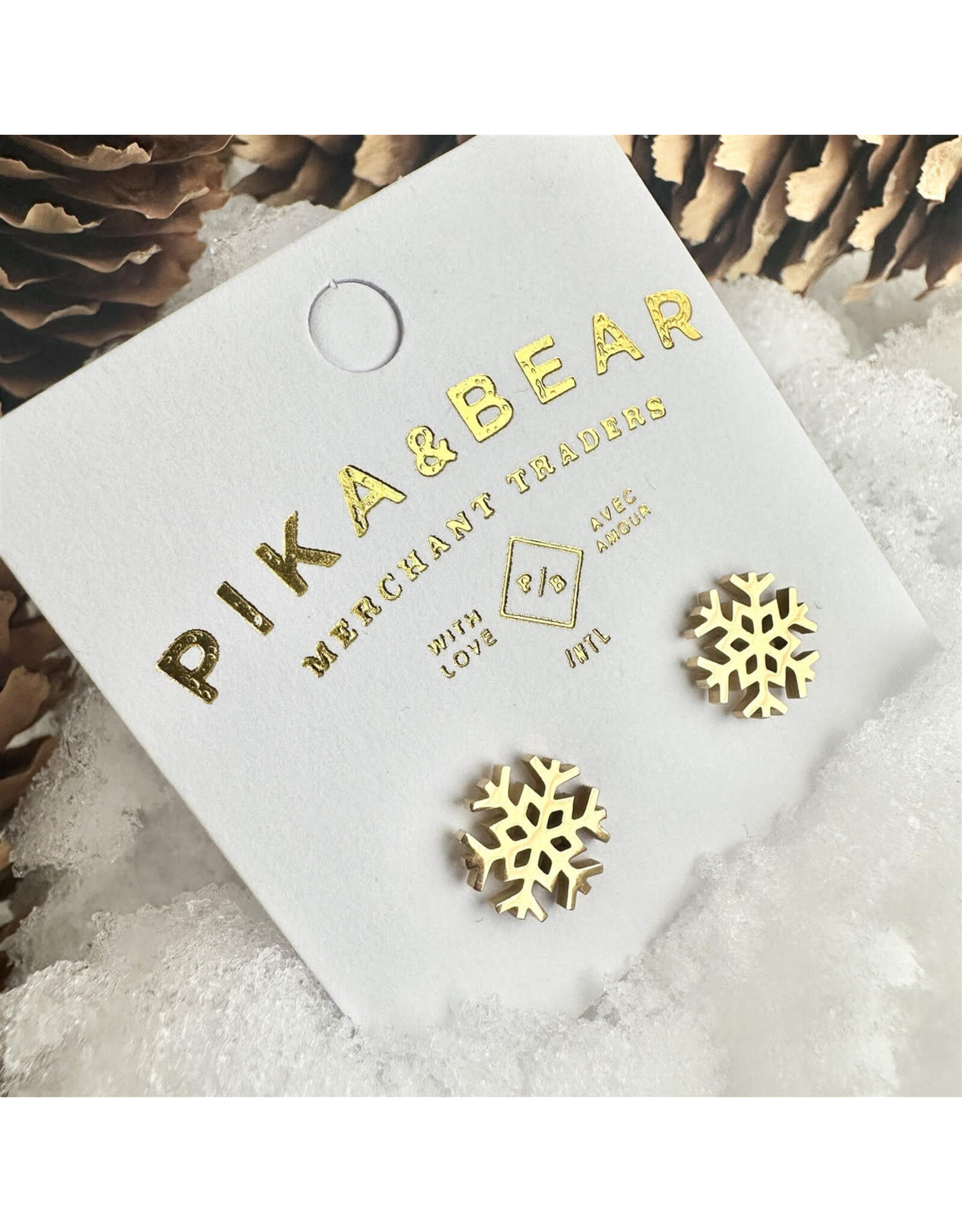 Pika & Bear Pika & Bear - "Neige" Snowflake Stud Earrings
