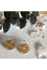 Pika & Bear Pika & Bear - "Anemoi" Compass Silhouette Stud  Earrings in Gold