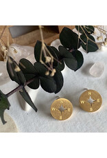 Pika & Bear Pika & Bear - "Anemoi" Compass Silhouette Stud  Earrings in Gold