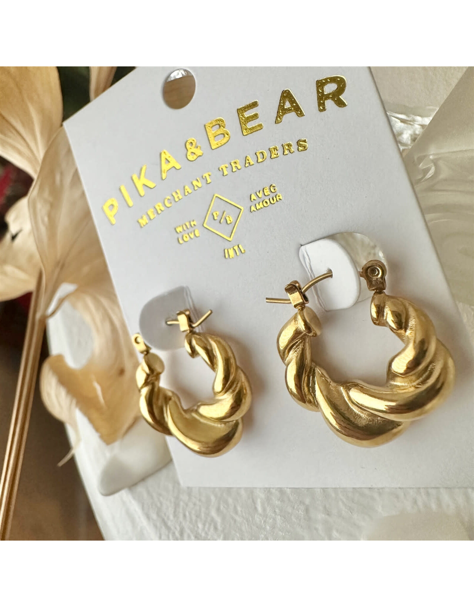 Pika & Bear Pika & Bear - "Torsade" Twisted Hoop Earrings