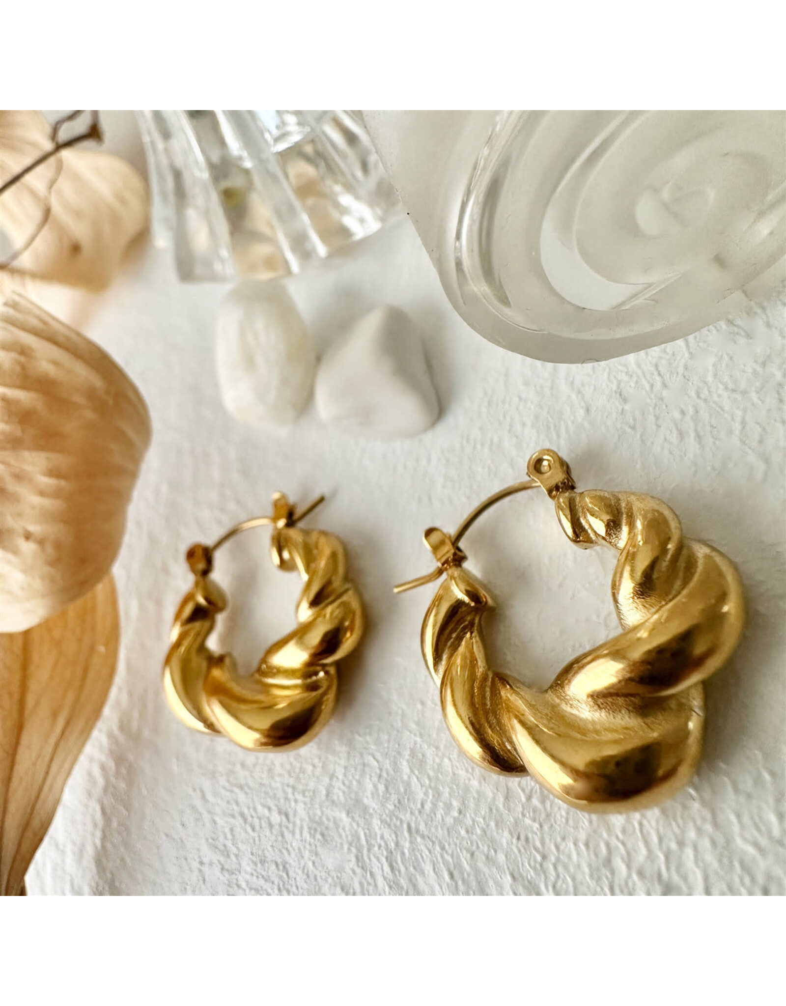 Pika & Bear Pika & Bear - "Torsade" Twisted Hoop Earrings