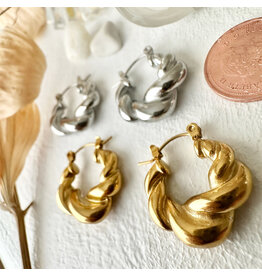 Pika & Bear Pika & Bear - "Torsade" Twisted Hoop Earrings