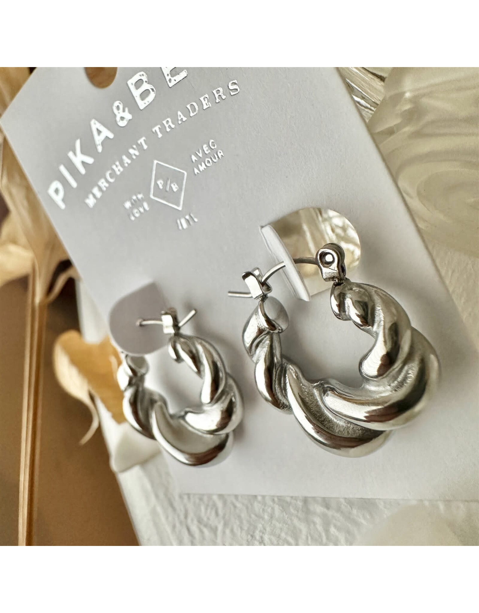 Pika & Bear Pika & Bear - "Torsade" Twisted Hoop Earrings