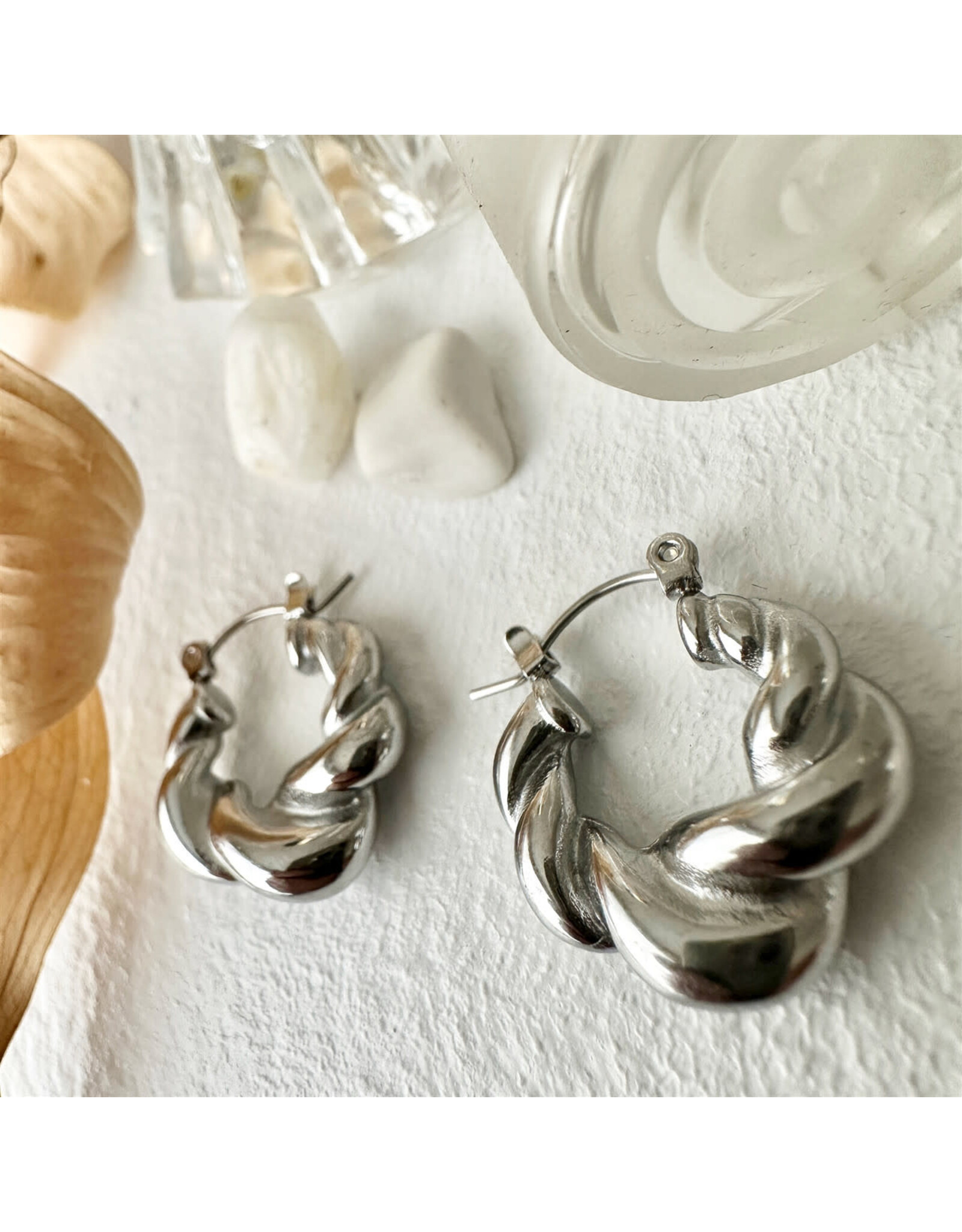 Pika & Bear Pika & Bear - "Torsade" Twisted Hoop Earrings