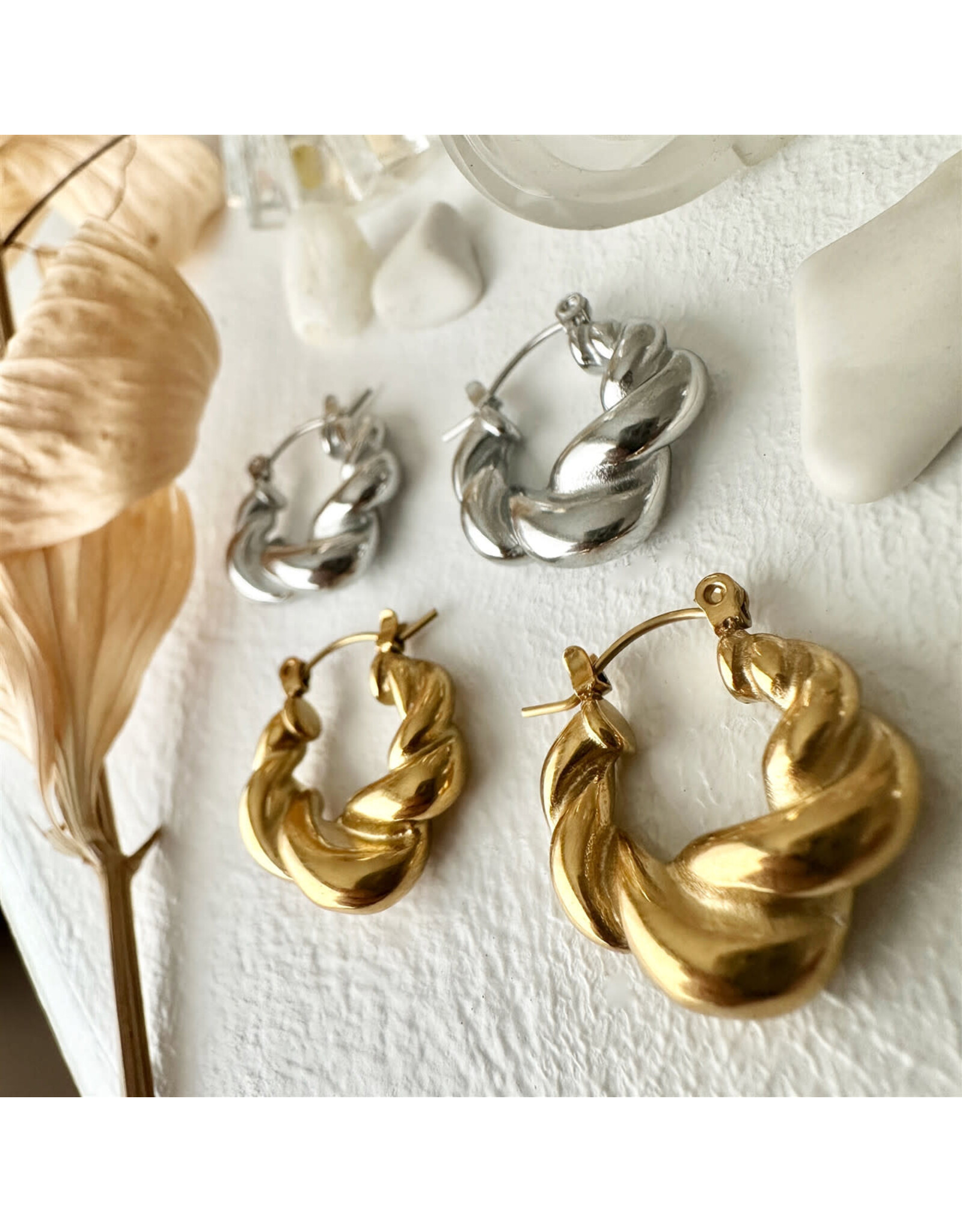 Pika & Bear Pika & Bear - "Torsade" Twisted Hoop Earrings