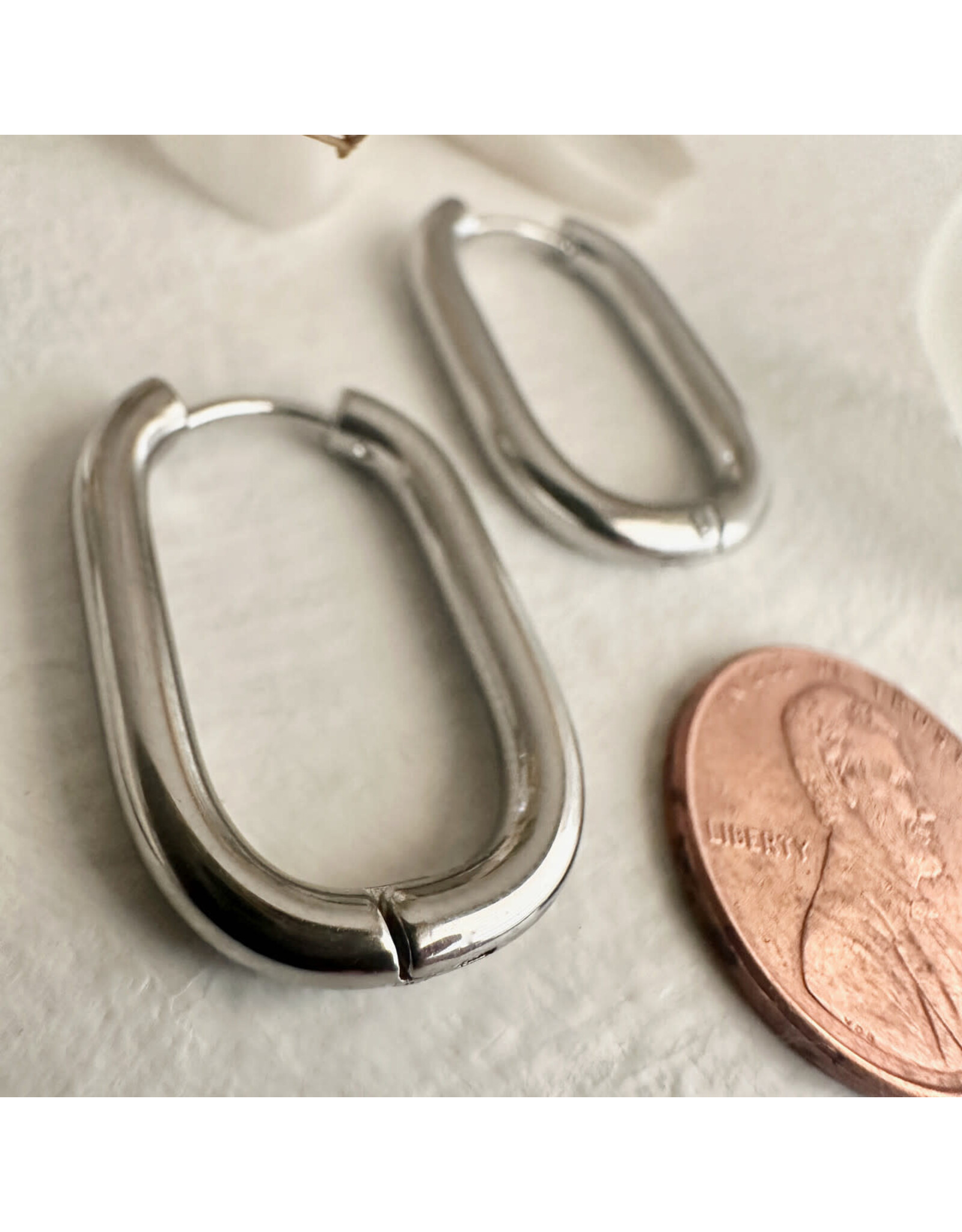 Pika & Bear Pika & Bear - "Lucille" Oblong Hinge Hoop Earrings