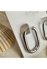 Pika & Bear Pika & Bear - "Lucille" Oblong Hinge Hoop Earrings