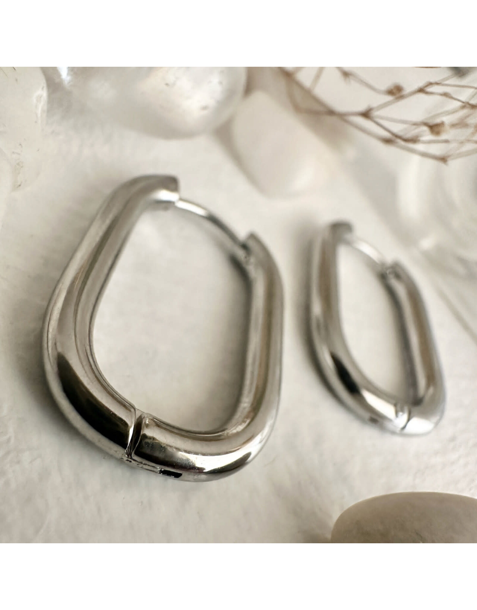 Pika & Bear Pika & Bear - "Lucille" Oblong Hinge Hoop Earrings