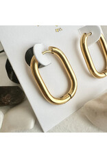 Pika & Bear Pika & Bear - "Lucille" Oblong Hinge Hoop Earrings