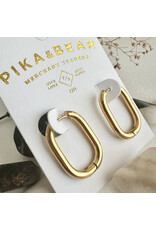 Pika & Bear Pika & Bear - "Lucille" Oblong Hinge Hoop Earrings