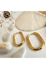 Pika & Bear Pika & Bear - "Lucille" Oblong Hinge Hoop Earrings