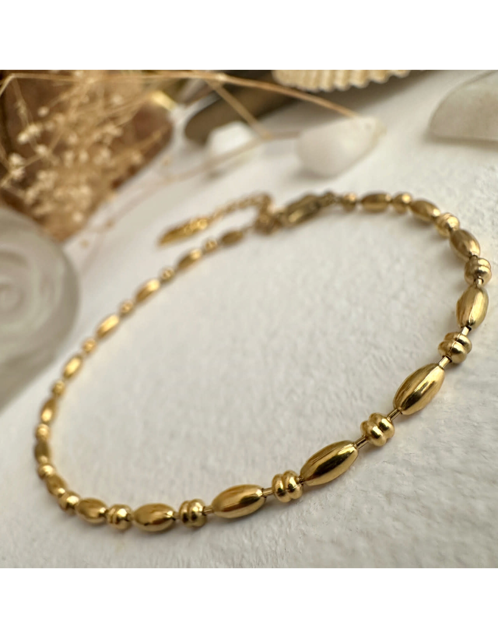 Pika & Bear Pika & Bear - "Iliana" Beaded Bracelet in Gold