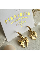 Pika & Bear Pika & Bear - "Luca" Bow Charm Hugger Hoop Earrings