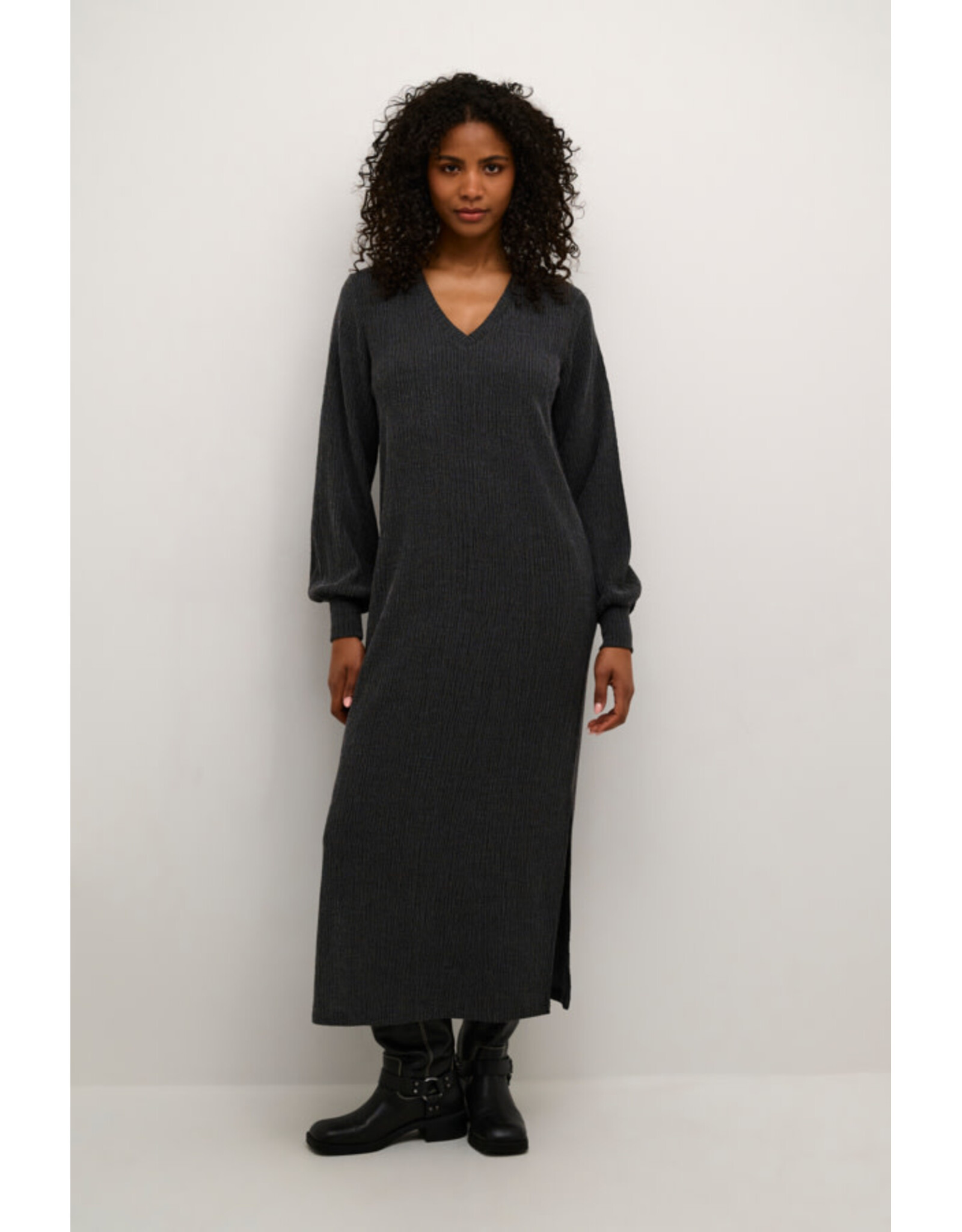 Kaffe Kaffe - Olga Dress (Dark Grey Melange)