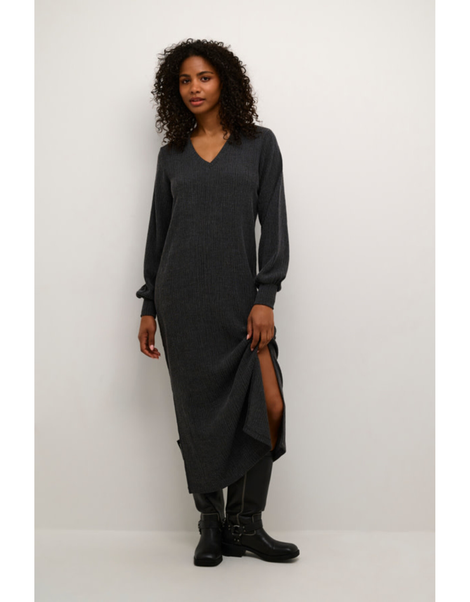 Kaffe Kaffe - Olga Dress (Dark Grey Melange)