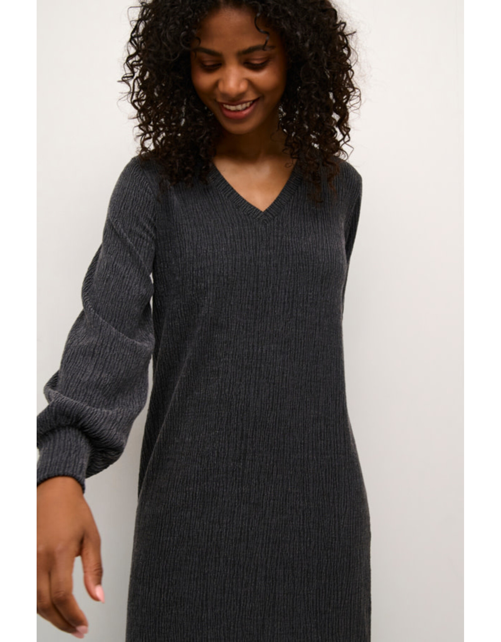 Kaffe Kaffe - Olga Dress (Dark Grey Melange)