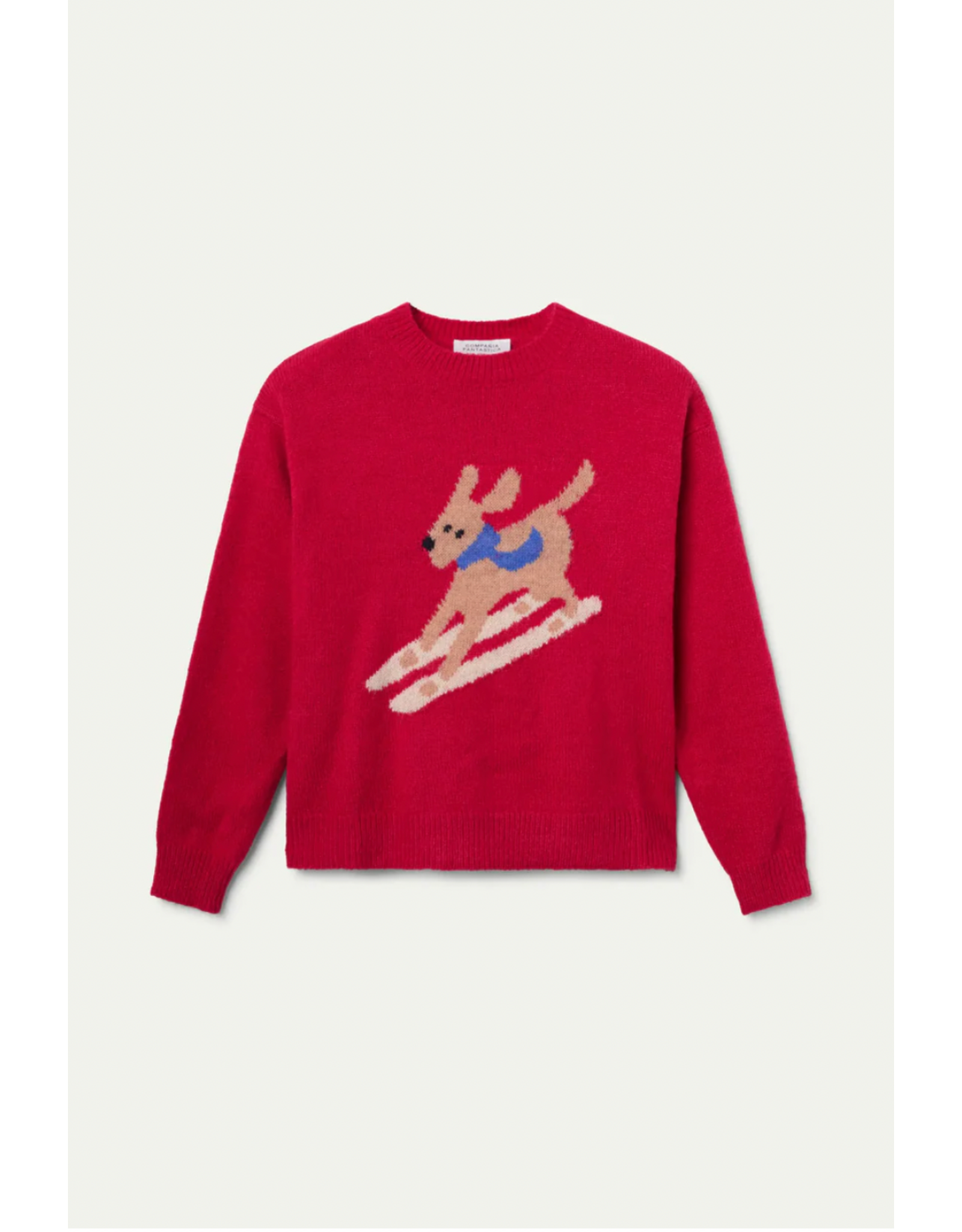 Compania Fantastica Compania Fantastica - Skiing Dog Jumper Jacquard (Red)