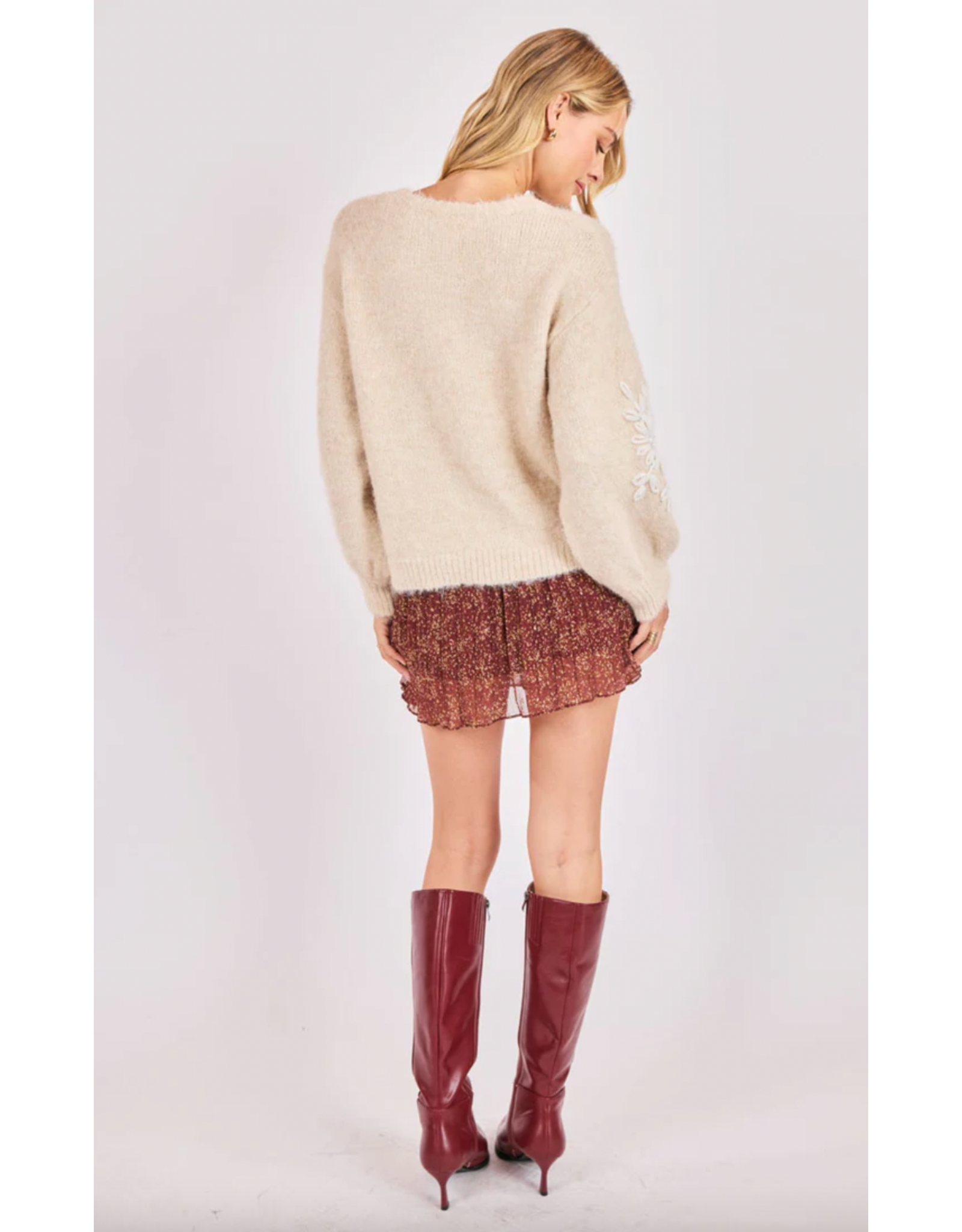 Sadie & Sage Sadie & Sage - Tinsley Hand Embroidered Sweater (Ivory)