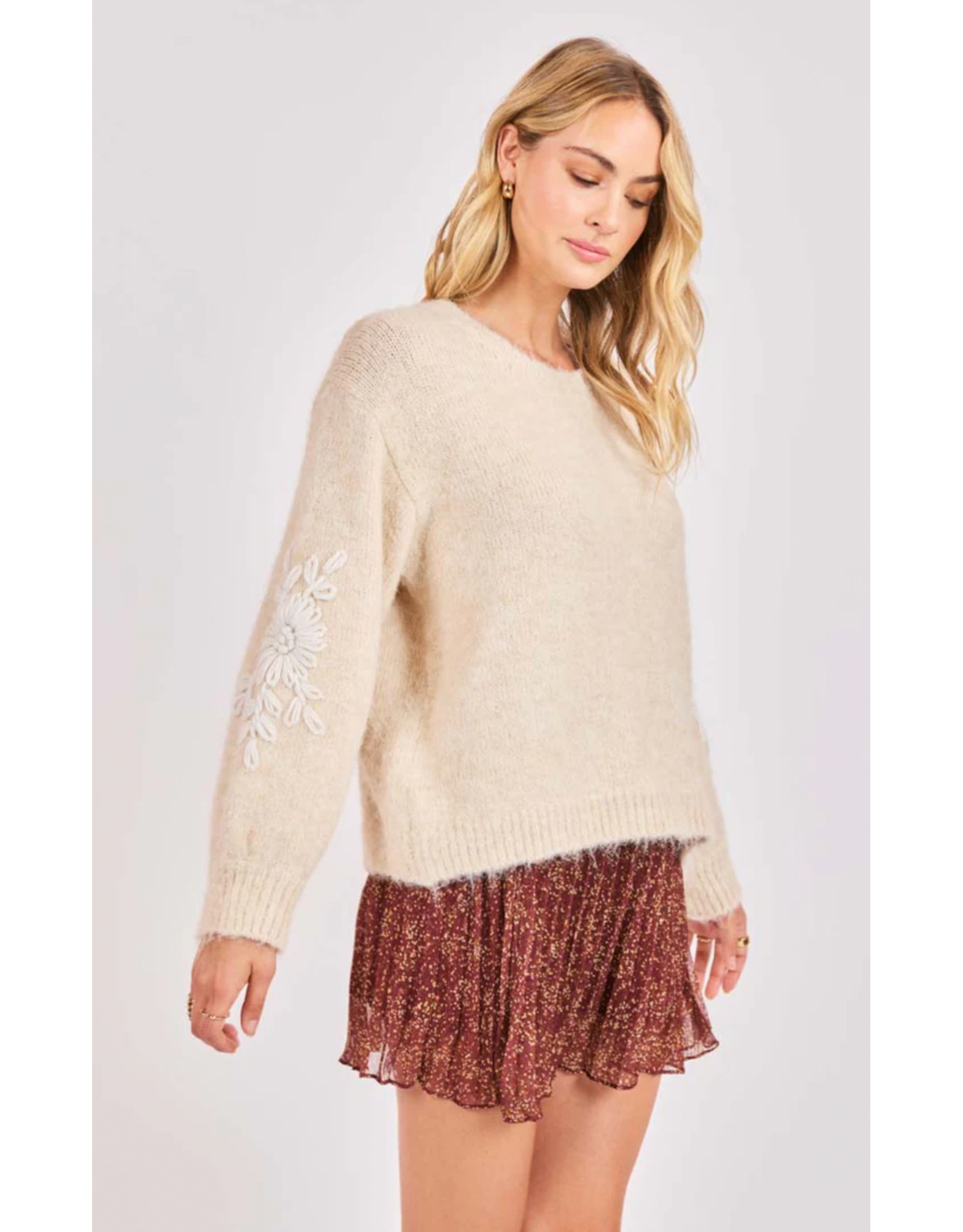 Sadie & Sage Sadie & Sage - Tinsley Hand Embroidered Sweater (Ivory)