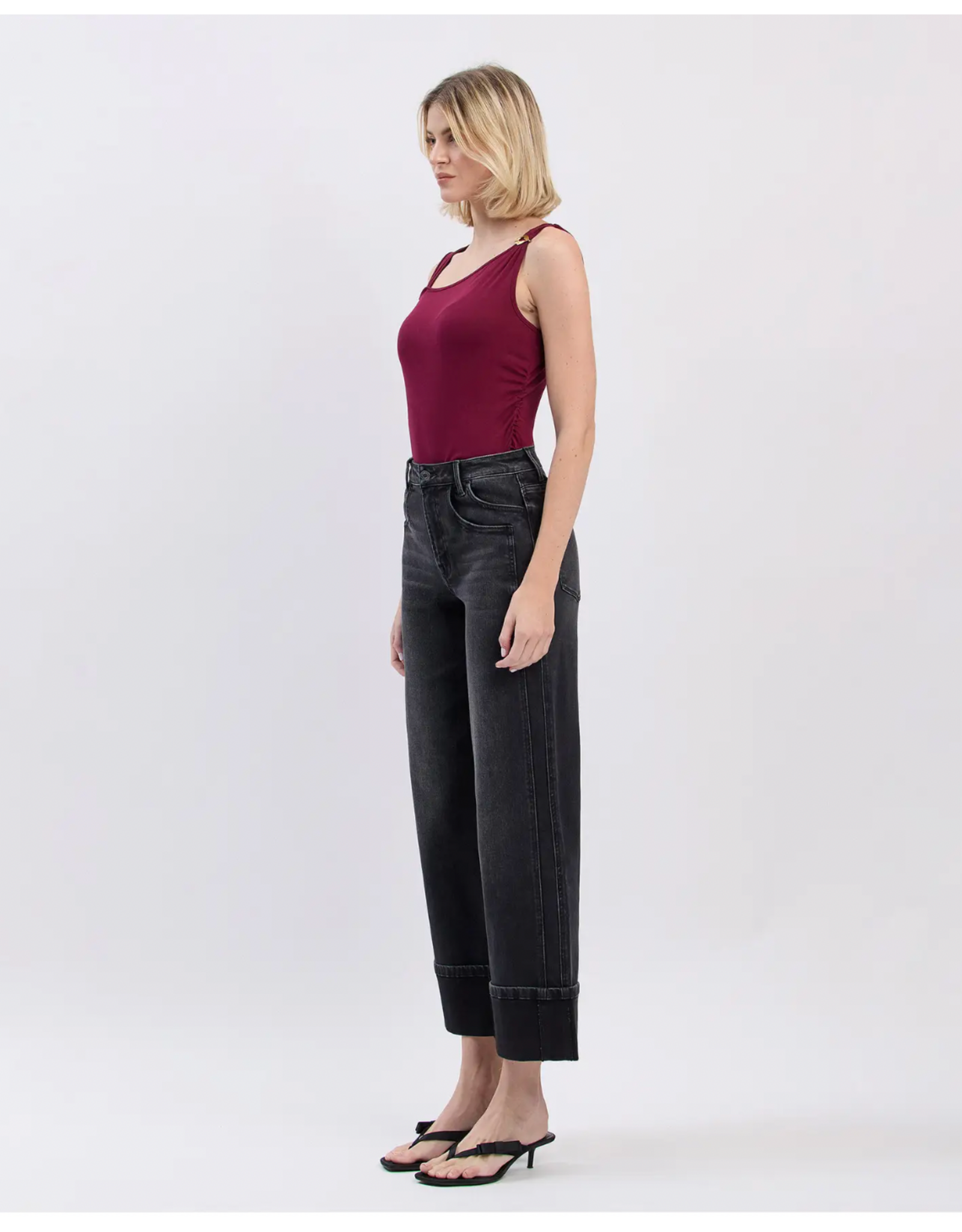 VERVET VERVET - High Rise Cuffed Baggy Wide Leg (Black)