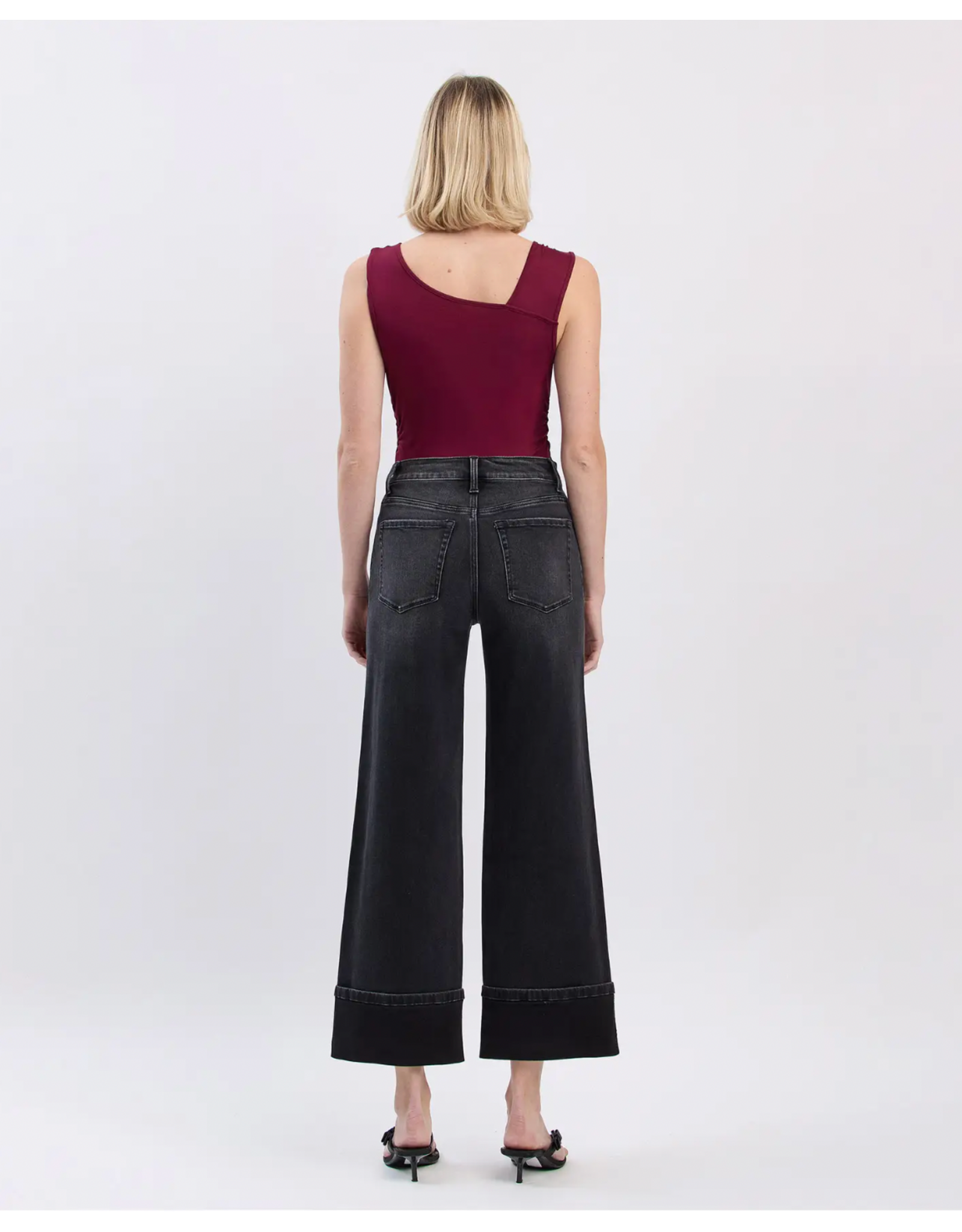 VERVET VERVET - High Rise Cuffed Baggy Wide Leg (Black)