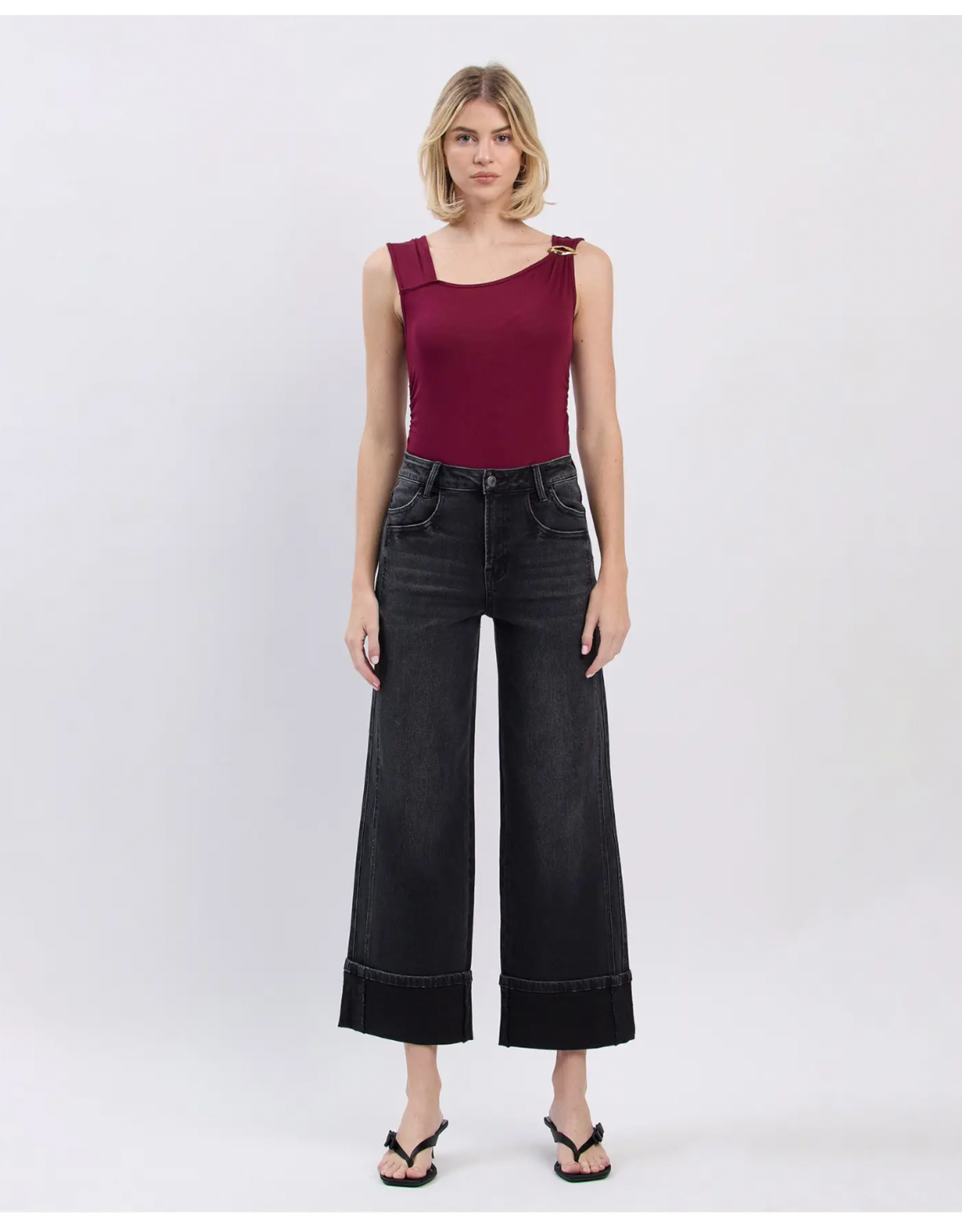 VERVET VERVET - High Rise Cuffed Baggy Wide Leg (Black)