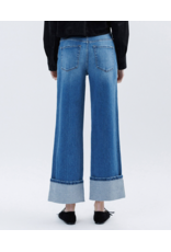 VERVET VERVET - High Rise Cuffed Baggy Wide Leg (Dark Denim)
