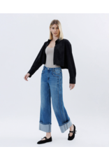 VERVET VERVET - High Rise Cuffed Baggy Wide Leg (Dark Denim)