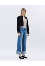 VERVET VERVET - High Rise Cuffed Baggy Wide Leg (Dark Denim)