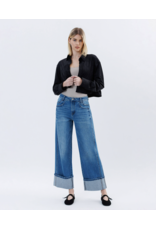 VERVET VERVET - High Rise Cuffed Baggy Wide Leg (Dark Denim)