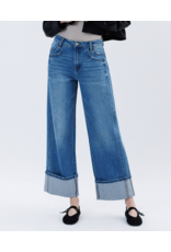 VERVET VERVET - High Rise Cuffed Baggy Wide Leg (Dark Denim)