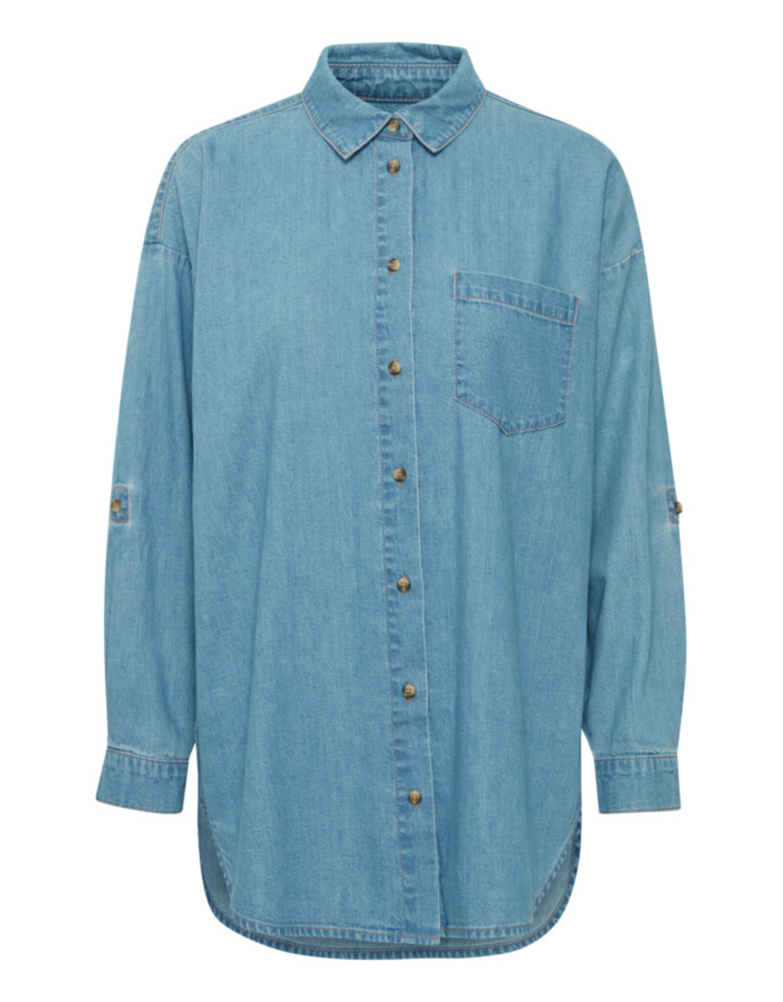 ICHI ICHI - Diver Chambray Shirt (Washed Blue)