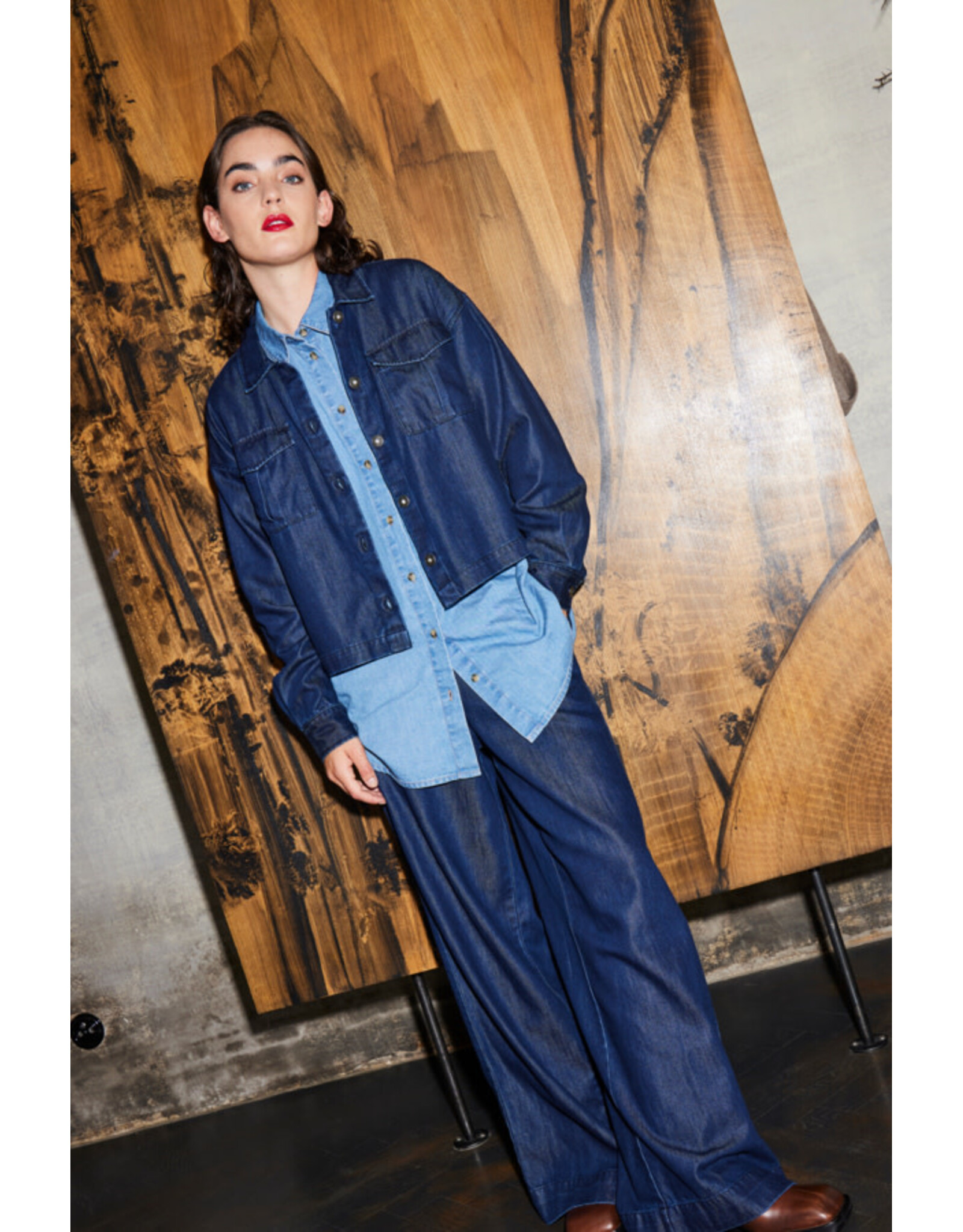 ICHI ICHI - Diver Chambray Shirt (Washed Blue)