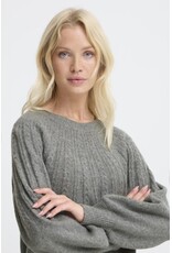 b.young b.young - Magge Cable Jumper (Mid Grey Melange)