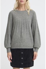 b.young b.young - Magge Cable Jumper (Mid Grey Melange)