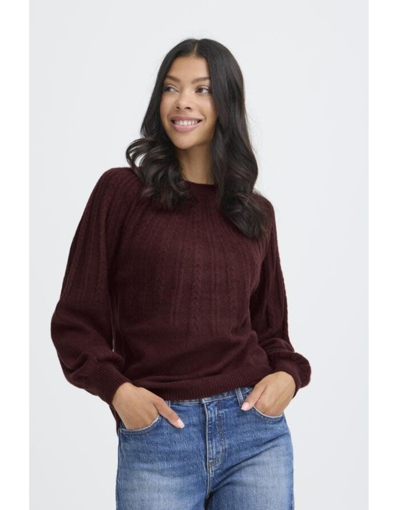 b.young b.young - Magge Cable Jumper (Port Royale Melange)