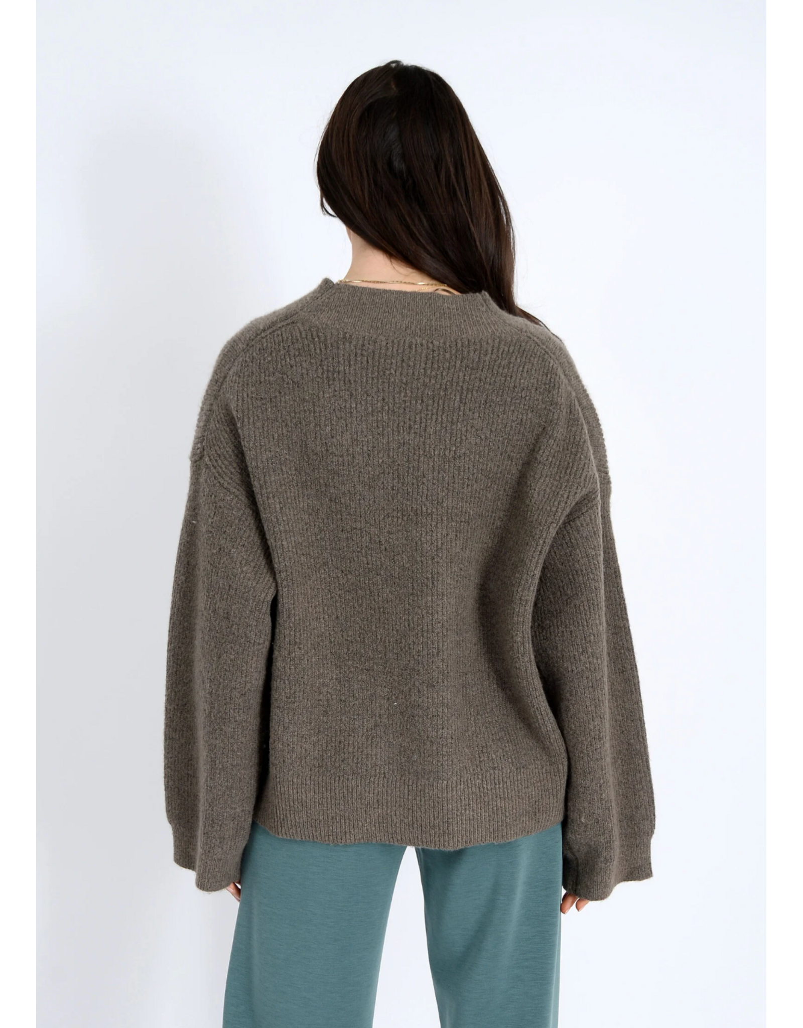 RD Style RD Style - Egaltine Long Sleeve Asymmetric Cardigan (Mushroom)