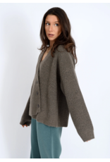 RD Style RD Style - Egaltine Long Sleeve Asymmetric Cardigan (Mushroom)